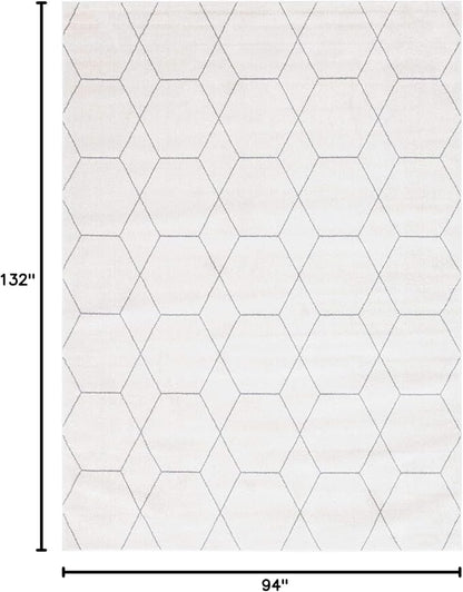 Unique Loom Trellis Frieze Collection Area Rug - Geometric (8' x 11', Ivory/ Gray)
