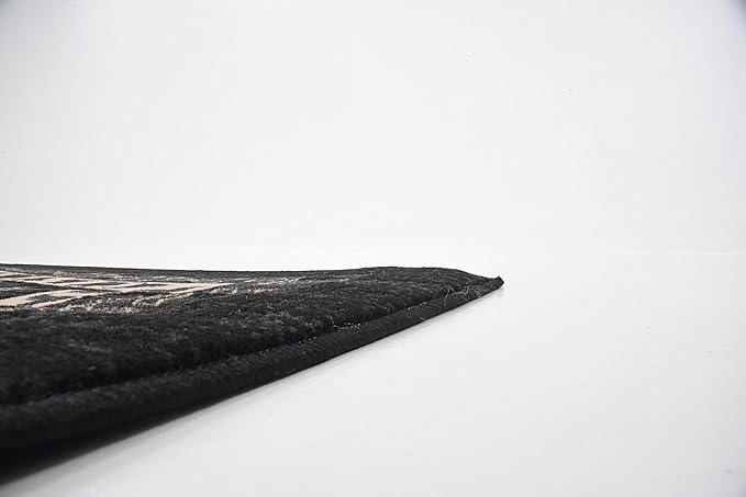 Unique Loom Taftan Collection Border Geometric Tribal Inspired Design Area Rug (9' 0 x 12' 0 Rectangular, Black/ Gray)