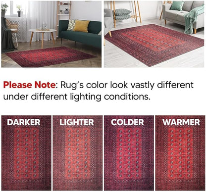 Keen Home Design 2x10 Rug - Machine Washable Runner Rug with Non-Slip Backing, Ideal for Hallway, Entryway, Kitchen, Laundry Room - Vintage, Easy Clean, Durable, Low Pile - (2'6" x 10')