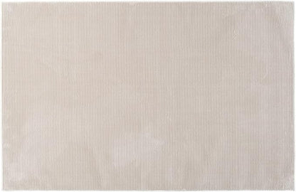 Revival Rugs Stripe 3'11"x6'1" Machine Washable Area Rug for Kitchen Bedroom - 100% Recycled Oeko-TEX Certified, Medium Pile, Taupe