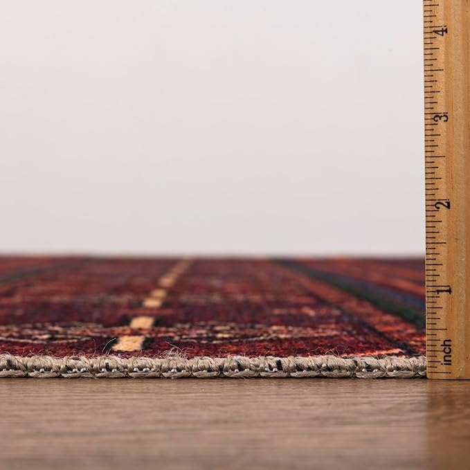 Keen Home Design 8x10 Rug - Machine Washable Area Rug with Non-Slip Backing, Ideal for Living Room, Dining Room, Bedroom - Vintage, Easy Clean, Durable, Low Pile Rug - (8' x 10')