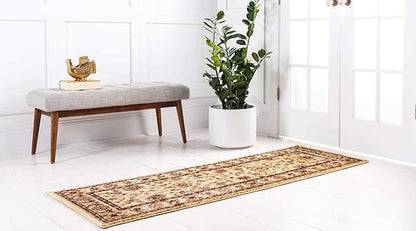 Unique Loom Voyage Collection Area Rug - St. Louis (2' 7" x 12' Runner Cream/Brown)