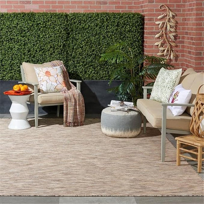 Pemberly Row Contemporary 10' x 14' Beige Fabric Modern Area Rug