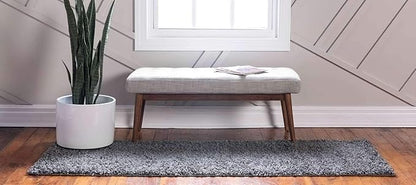 Unique Loom Davos Shag Collection Area Rug - Solid (2' 7" x 10' Runner, Peppercorn)