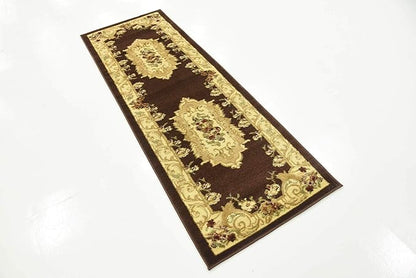 Unique Loom Versailles Collection Traditional Classic Floral Motif Area Rug (2' 2 x 6' 0 Runner, Brown/ Ivory)