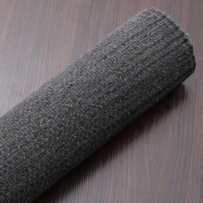 Rugsotic Carpets Hand Woven Flat Weave Kilim Wool 4'x6' Area Rug Solid Charcoal D00111