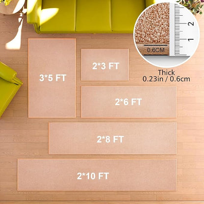 Runner Rug with Non Slip Rubber Backing, Washable Soft Floor Carpet for Kitchen, Hallway, Entryway Indoor, Bedroom, Laundry, Low Pile Area Rugs, Solid Color with Pointillism Style (Camel, 2' * 6')