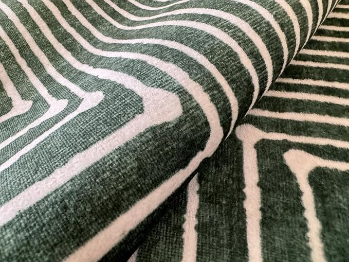 GLN Rugs Contemporary Collection - Machine Washable Area Rug, Contemporary Washable, Non Slip, Low Pile Chenille Rug, Living Room, Bedroom, Kitchen Rug (3' x 5' Beige Green)