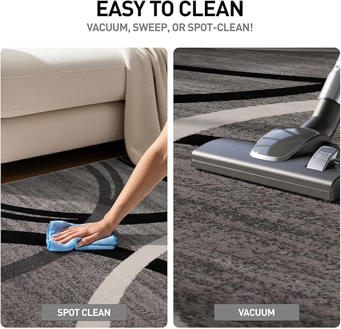Rugshop Wavy Circles Design Runner Rug, Non-Shedding Carpet for Hallway, Kitchen, or Entryway, Gray, 2'7" x 12'