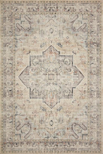 Loloi Hathaway Collection HTH-07 Multi/Ivory 2'-6" x 7'-6", .25" Thick Runner Rug, Soft, Durable, Printed, Modern, Low Pile, Non-Shedding, Easy Clean, Living Room Rug