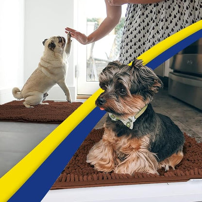 Muddy Mat® | Super Absorbent Door Mat Indoor, Microfiber Quick Dry Chenille Entryway Rug, Non-Slip Front Door Mat, Indoor Mats for Entryway, Machine Washable Pet Rug, Brown 30"x19"