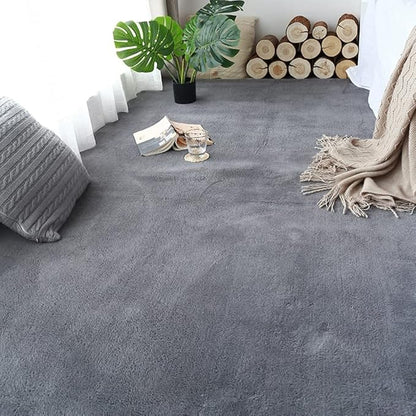 Soft Cashmere Area Rug Luxury Bedside Carpet Bedroom Living Room Mats Solid Color Children's Room Rugs Runner Carpets Indoor Mats Home Décor White Gray Red 6.5' X 9.8'