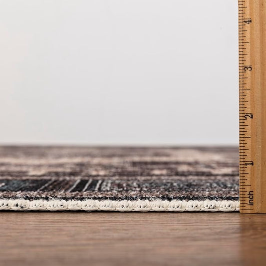 Keen Home Design 9x12 Rug - Machine Washable Area Rug with Non-Slip Backing, Ideal for Living Room, Dining Room, Bedroom - Vintage, Easy Clean, Durable, Low Pile Rug - (9' x 12')