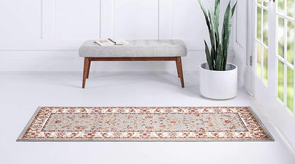 Unique Loom Voyage Collection Traditional Oriental Classic Intricate Design Area Rug (2' 2 x 6' 0 Runner, Light Blue/Gold)