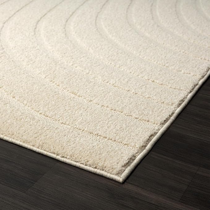 LUXE WEAVERS Modern Geometric Wave Cream 5x7 Area Rug