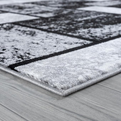 LUXE WEAVERS Modern Geometric Squares Gray 4x5 Area Rug for Living Room