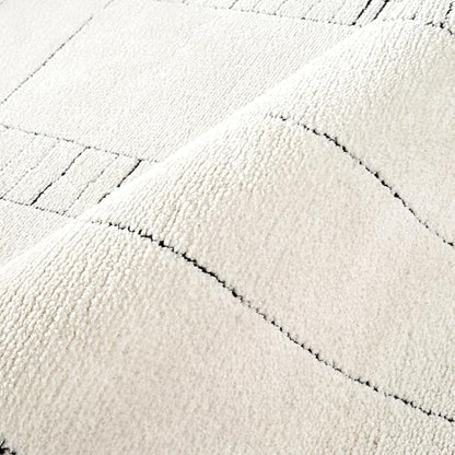 Abani Cream Area Rug – 6' x 9' – Oliver Collection – Geometric Linework Pattern – Non-Shedding, Easy to Clean – Durable for Living Room, Bedroom, or Office, Pet & Child Friendly