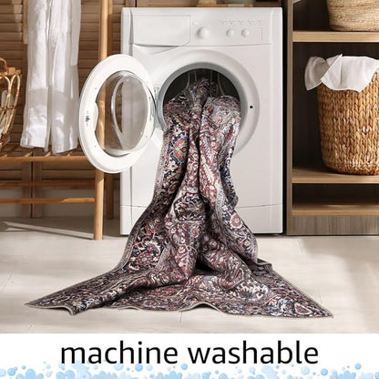 Keen Home Design 2x3 Rug - Machine Washable Entry Rug with Non-Slip Backing, Ideal for Enteryway, Kitchen, Bathroom, Laundry Room - Vintage, Easy Clean, Durable, Low Pile - (2' x 3')