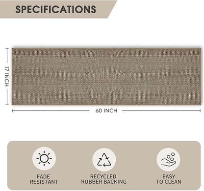 Artoid Mode Non Skid Washable Kitchen Rugs Mats Doormat, Rubber Backing Absorbent Rugs for Kitchen Door Mat Kitchen Mats Floor Mats Front of Sink 17x60 Inch