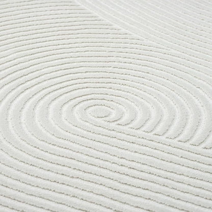 Abani Cream Area Rug 9' x 12' for Living Room, Bedroom - Zen Reiki Circles Pattern - Durable & Easy to Clean