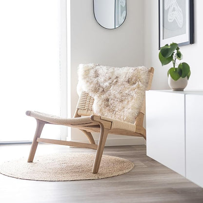Sheepskin Long Hair 2x3 ft | Bedside Rugs for bedrooms, Sofa, Chair or The Dining Table | Each Sheepskin Rug is Unique and Created by Nature | Small Fluffy Rug in Color Snow Peak
