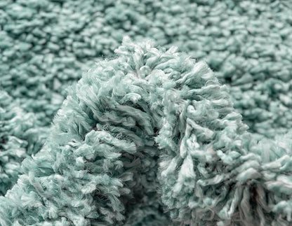 Unique Loom Davos Shag Collection Area Rug - Solid (2' 7" x 20' Runner, Aqua)