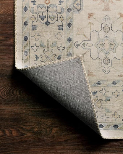 Loloi Hathaway Collection HTH-04 Beige/Multi 2'-0" x 5'-0", .25" Thick Accent Rug, Soft, Durable, Printed, Modern, Low Pile, Non-Shedding, Easy Clean, Living Room Rug