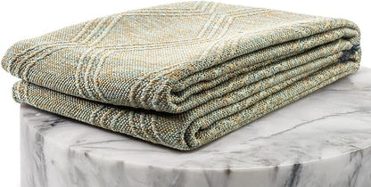 LUXE WEAVERS Modern Farmhouse Green 9x12 Washable Area Rug, Anti-Slip Diamond Pattern Carpet