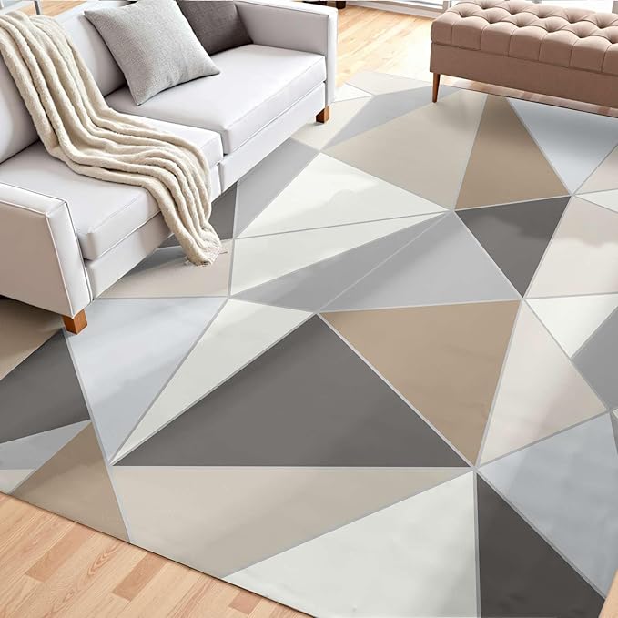VEVOR 5 x 7 ft Area Rug Large Washable Rug Non-Slip and Tear-Resistant Soft Carpet Pet & Child Friendly Modern Area Rugs Indoor Mat for Bedroom Living Room Kids Room Entryway Charcoal Gray