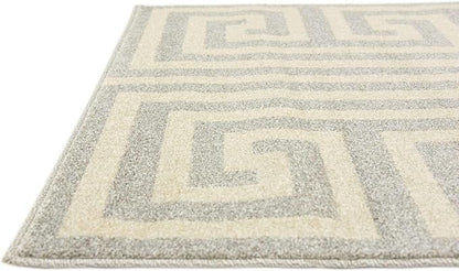 Unique Loom Athens Collection Classic Geometric Modern Border Design Area Rug (3' 3 x 5' 3 Rectangular, Gray/ Beige)