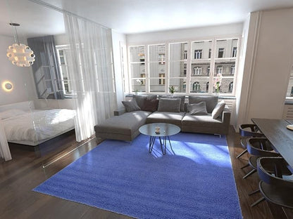 Unique Loom Solid Shag Collection Area Rug (9' x 12' 2" Rectangle, Periwinkle Blue)