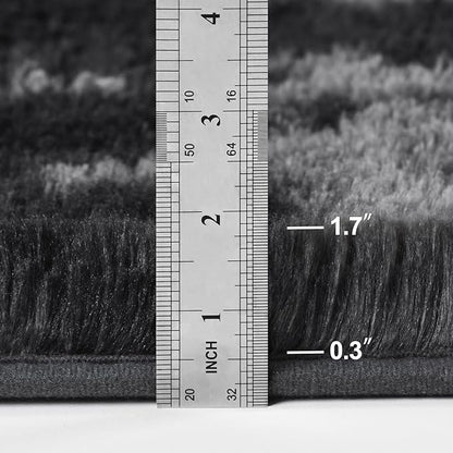 Large Shag Area Rugs 5 x 8, Tie-Dyed Plush Fuzzy Rugs for Living Room, Ultra Soft Fluffy Furry Rug for Bedroom, Indoor Carpet Nursery Rugs for Kids Room Home Decor, Dark Grey