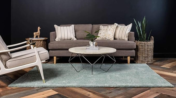 Unique Loom Solo Collection Area Rug - Calabasas (10' x 13' Rectangle, Light Blue)