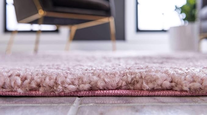 Unique Loom Solo Collection Area Rug - Calabasas (7' 10" x 10' Rectangle, Pink)
