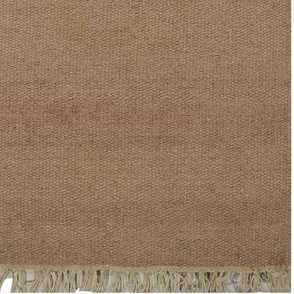 Rugsotic Carpets Hand Woven Flat Weave Kilim Wool ECO-Friendly Area Rugs - 3'x13', Runner Shape, Cream Color, Solid Plain Design, Low Pile Handmade Area Rugs for Living Room, Bed Room (D00111)