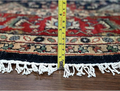 Power Black Hand Knotted All Over Pattern Pure Wool Round Oriental Rug (10'x10')