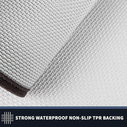 PURRUGS Dirt Trapping Door Mat 20" x 32", Non-Slip/Skid Machine Washable Entryway Rug, Shoes Scraper, Throw Rug, Super Absorbent Area Rug for Muddy Wet Shoes and Paws, Grayish Brown & Coffee
