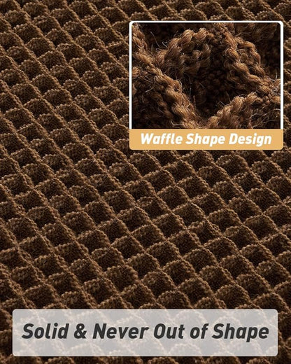 AMOAMI Upgraded Waffle Bath Mat, Super Absorbent Non Slip Bath Mats for Bathroom Floor, Machine Washable Bathroom Rugs with Tassels, Rubber Backed Bathroom Mats, Ultra Soft, 24" x 36",Terracotta