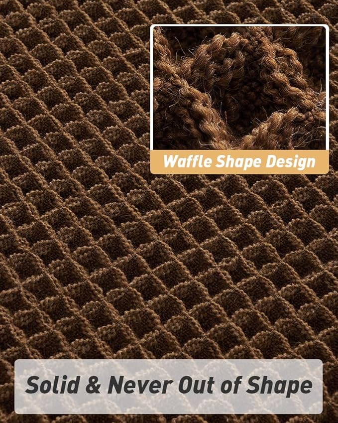 Upgraded Waffle Runner Rug Super Absorbent Non Slip Bath Mats for Bathroom Machine Washable Bathroom Runner Rug with Tassels, Ideal for Hallway Bedroom Laundry Room, 2' x 5' (24" x 60"), Terracotta