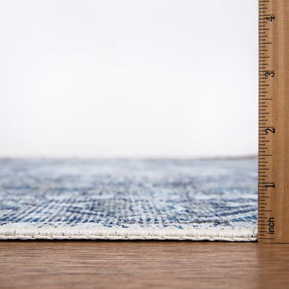 Bloom Rugs Washable Non-Slip 3' x 5' Rug - Blue/Gray Traditional Area Rug for Living Room, Bedroom, Dining Room, and Kitchen - Exact Size: 3' x 5'