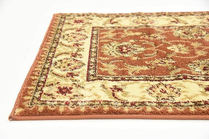 Unique Loom Voyage Collection Traditional Oriental Classic Intricate Design Area Rug (2' 2 x 6' 0 Runner, Terracotta/Ivory)