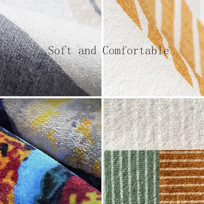 Vintage Boho Area Rugs Multicolor Ethnic Style Geometric Splicing Carpets Bedroom Living Room Kitchen Floor Mats Indoor Outdoor Non-Shedding Runner Rug Home Décor Carpet 1.3' X 2'