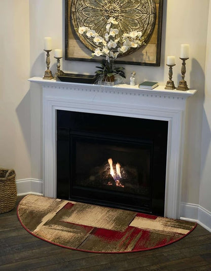 Unique Loom Barista Collection Area Rug - Timor (3' x 6' Hearth, Multi/Red)
