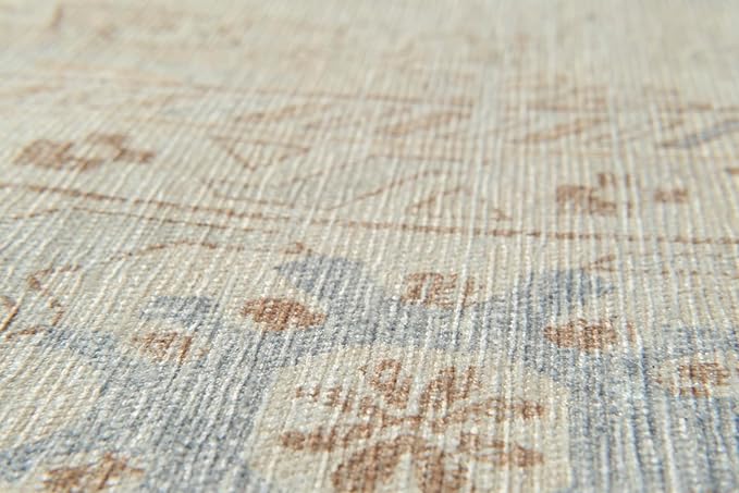 Revival Rugs Nimbus 5'x8' Zero-Shedding Area Rug for Living Room Bedroom - Oeko-TEX Certified, Low Pile, Spot Clean, Cornflower, Yellow Beige
