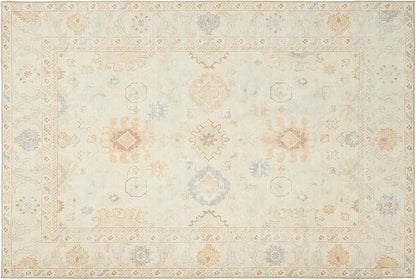 Revival Rugs Nimbus 6'x9' Zero-Shedding Area Rug for Living Room Bedroom - Oeko-TEX Certified, Low Pile, Spot Clean, Cornflower, Yellow Beige
