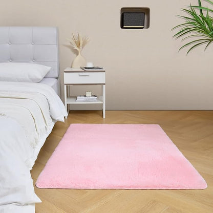 duduta Pink Soft Fluffy Rectangle Rug 3x5 ft, Shag Furry Plush Throw Rug for Bedroom Nursery Living Room Home Decor