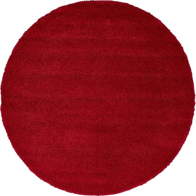 Unique Loom Solo Collection Area Rug - Calabasas (6' 1" Round, Red)