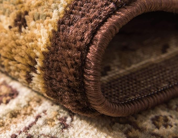 Unique Loom Versailles Collection Traditional Classic Medallion Floral Motif Area Rug (2' 7 x 10' 0 Runner, Brown/ Ivory)