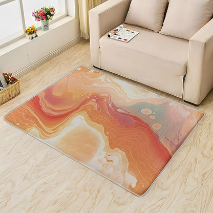 Sunset Rug, 5x7 Rug, Artistic Rugs for Living Room Bedroom Dining, Abstract Large Area Rug, Washable Rug Non Slip Soft Indoor Carpet, Kids and Pets Friendly, Sunset Home & Room Decor