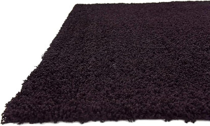 Unique Loom Solid Shag Collection Area Rug (8' Square, Jet Black)